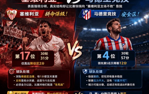 西甲：塞维利亚vs马竞，马竞分心大轮换，塞维利亚新帅主场首秀！